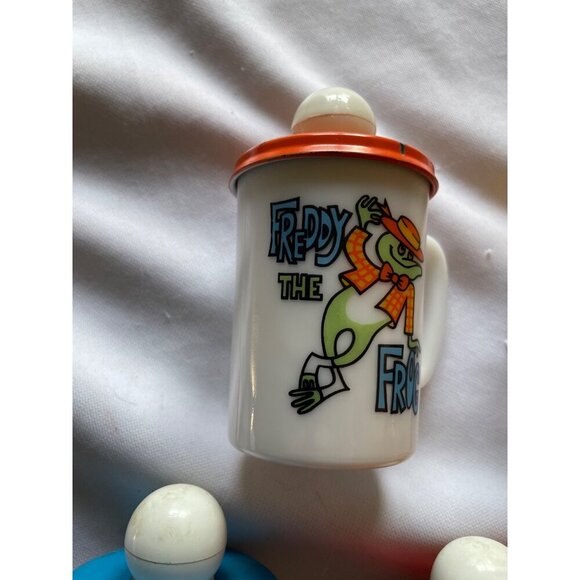 Vintage Peanuts & Animal Character Ceramic Mug Set W/ Lids - Picture 6 of 10